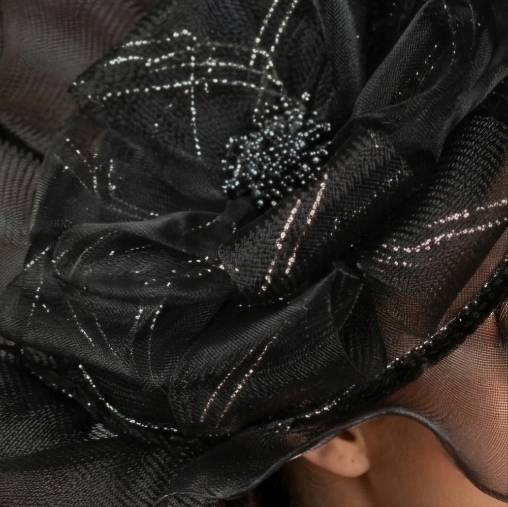 Beloved Millinery Stunning Elegant Couture Black Layered Tulle Fascinator Hat - Picture 5 of 7